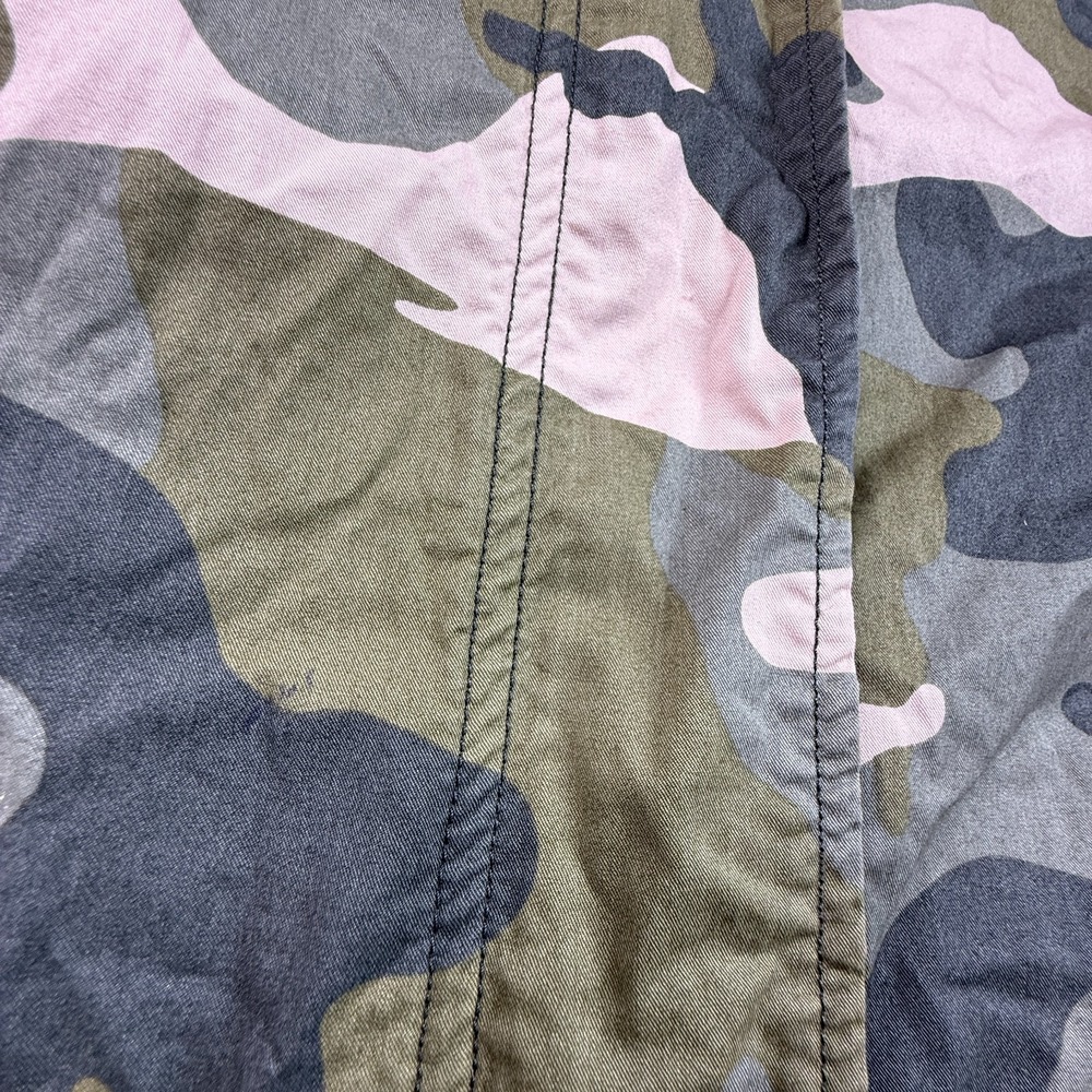 Divided H & M Women's Snap Zip Utility Camo Jacket Pockets Drawstring Pink 8 - Picture 5 of 8